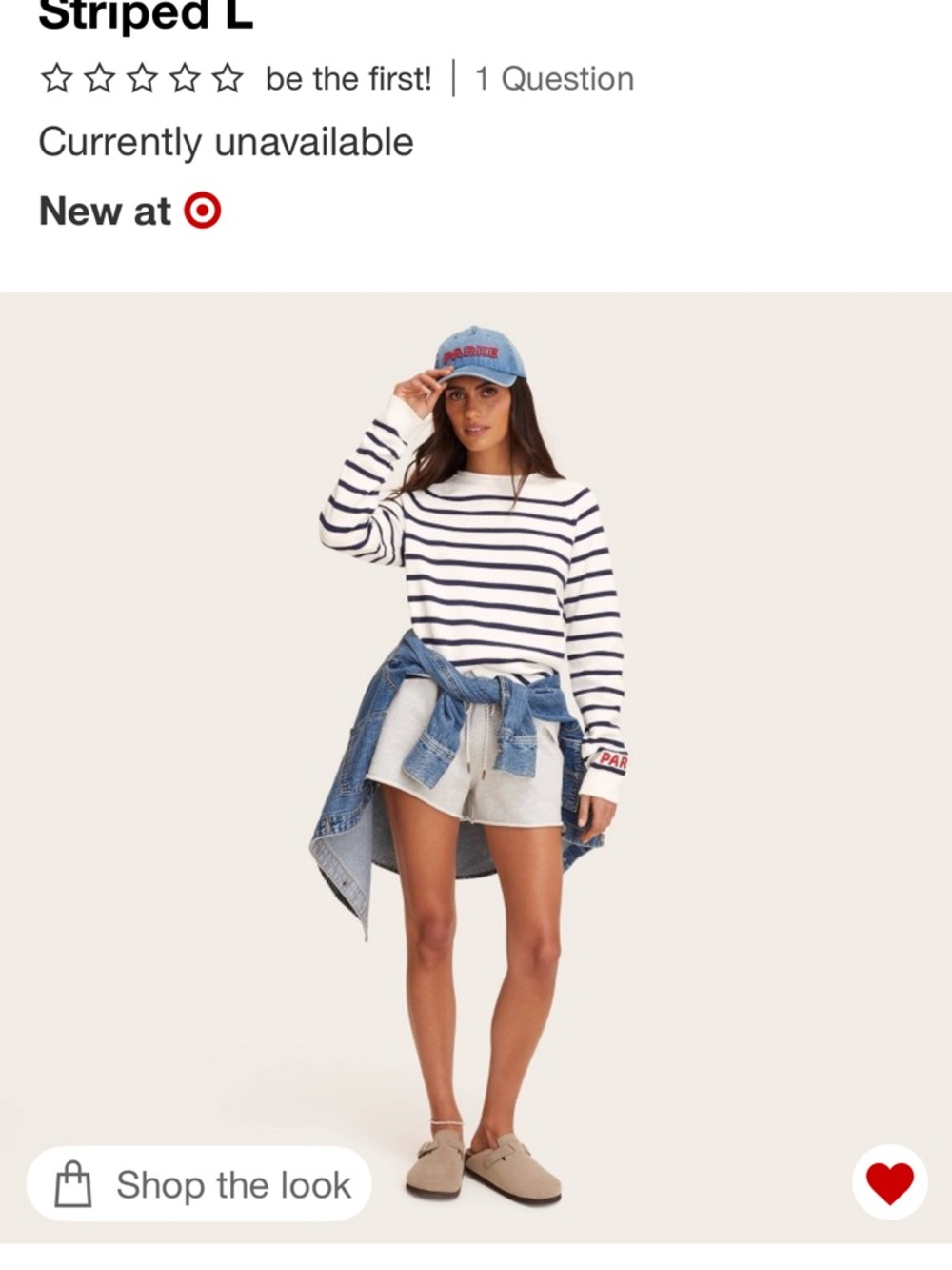 Striped Long Sweater Size Large - White & Navy PARKE X TARGET